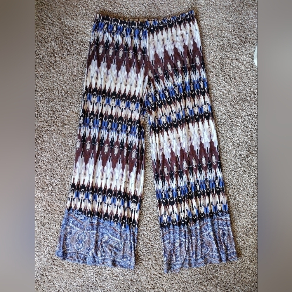 One World Live & Let Live Stylish Bohemian Women's Palazzo Wide-Leg Pants